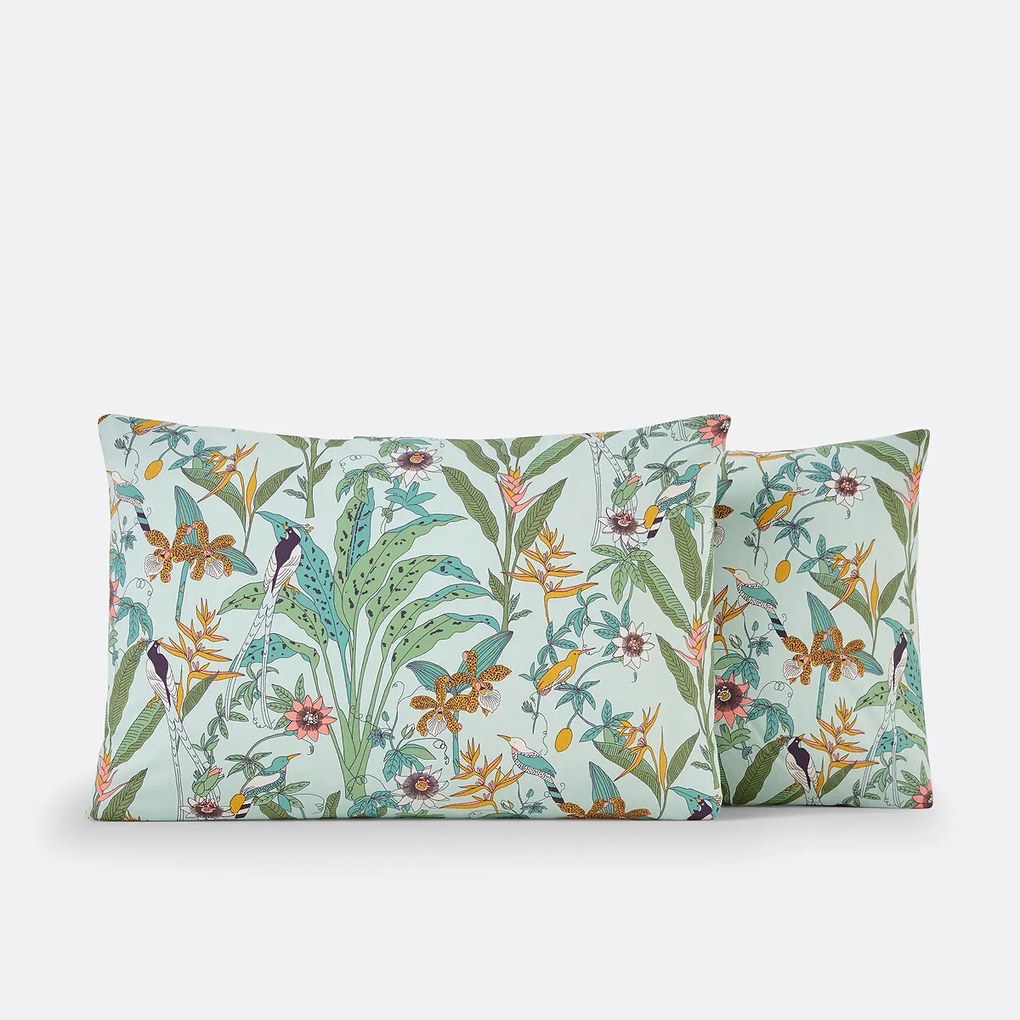 Kussensloop in perkalkatoen, Eden Flower