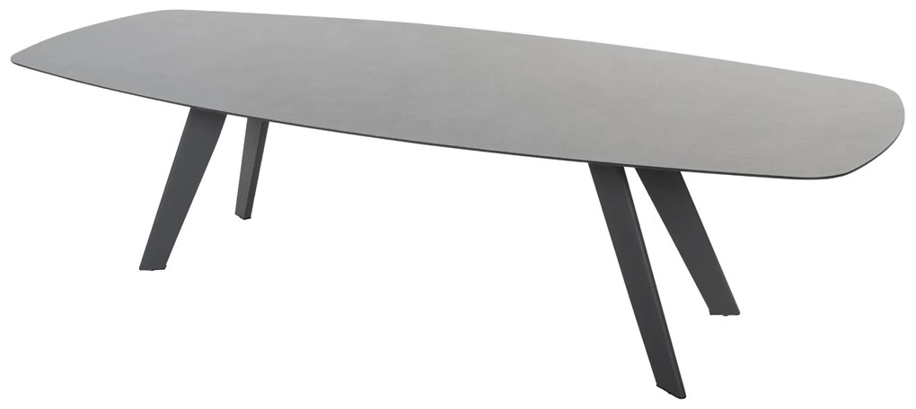 4 Seasons Outdoor Aprilla tuinset antraciet met Montana barrel shape tafel HPL slate antraciet 280 x 113 cm * Sale * Tuinset   antraciet weerbestendig