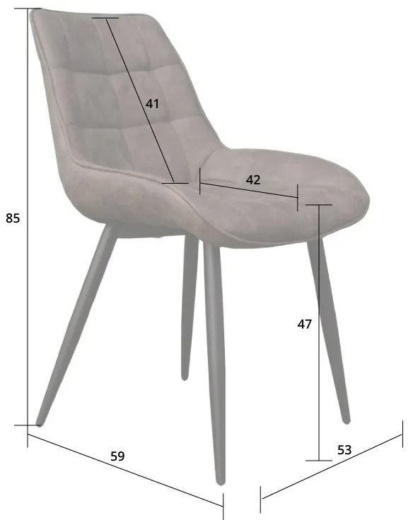 Eetkamerstoel - Loena - stof Cowboy retro lederlook taupe