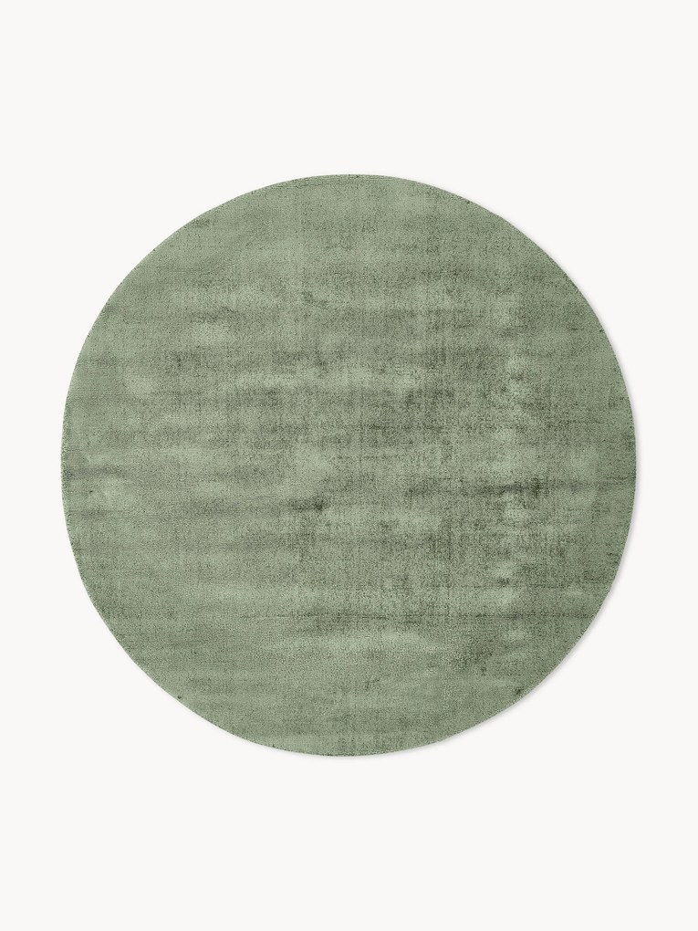 Rond handgeweven viscose vloerkleed Jane