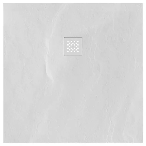 Brauer Asteroid douchevloer 100x100cm mineraalmarmer wit mat