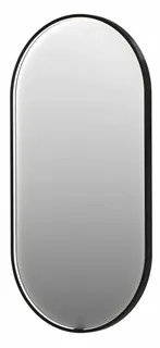 INK SP28 spiegel - 40x4x80cm ovaal in stalen kader incl dir LED - verwarming - color changing - dimbaar en schakelaar - geborsteld metal black 8409405