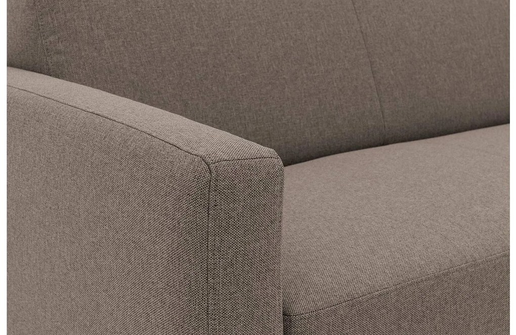 Goossens  Key West bruin, stof, 2,5-zits, modern design met ligelement rechts