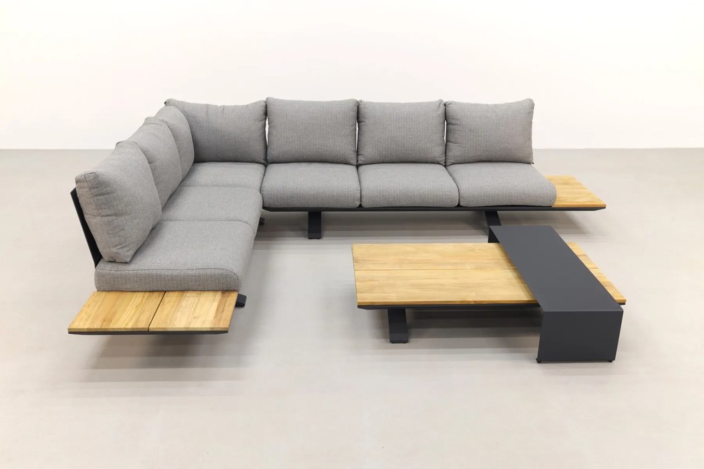 Suns Stockholm loungeset - Antraciet/teak - Light anthracite