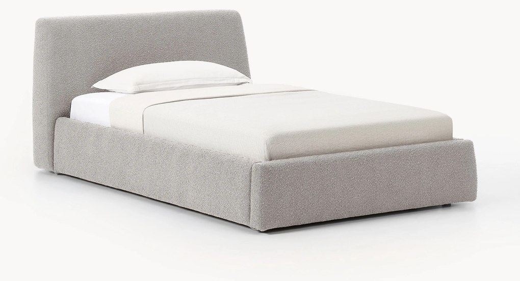 Bouclé eenpersoonsbed Cloud met opbergruimte