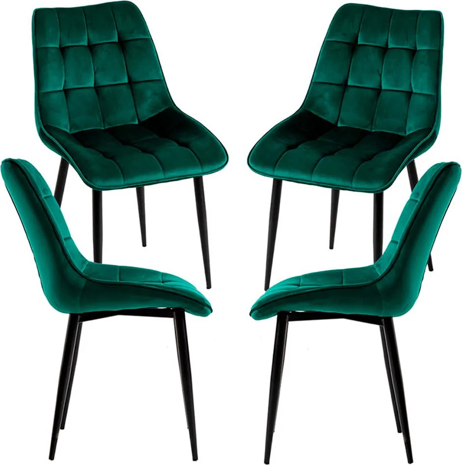 Pack 4 Cade Fluwelen Stoelen