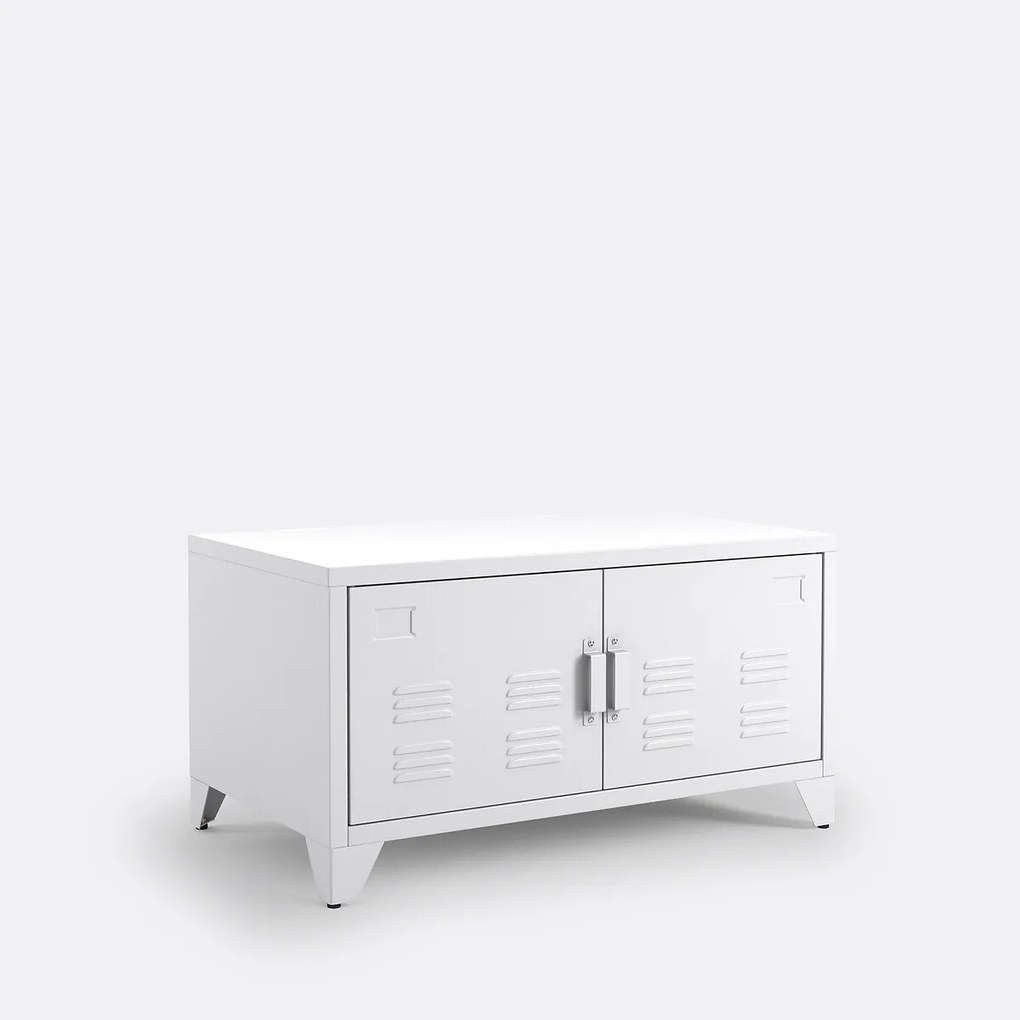 Laag meubel in metaal, 2 deuren, Hiba