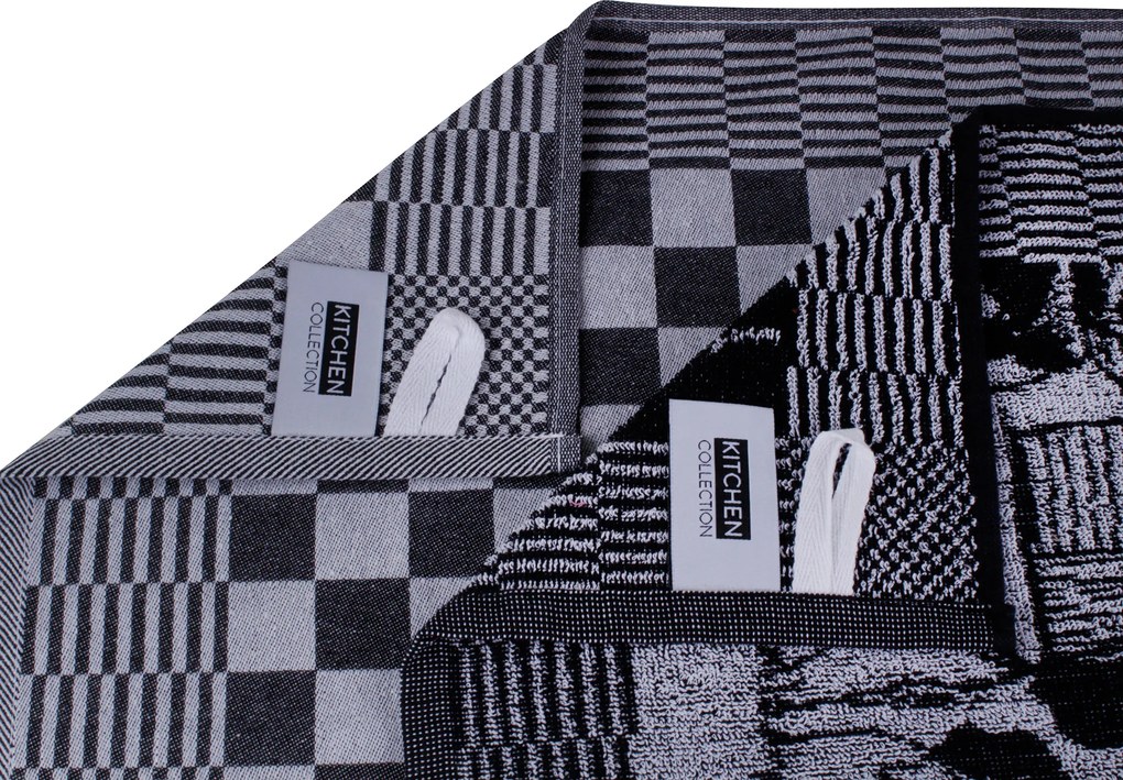 Keukendoek boerderij– 6 stuks – 50×50 – zwart