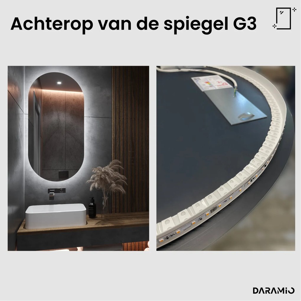 Capsulevormige spiegel met LED-verlichting G3