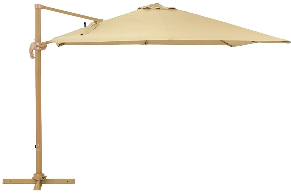 Siena 3x3m houtachtige tuinparasol met beige hoes Garden Point