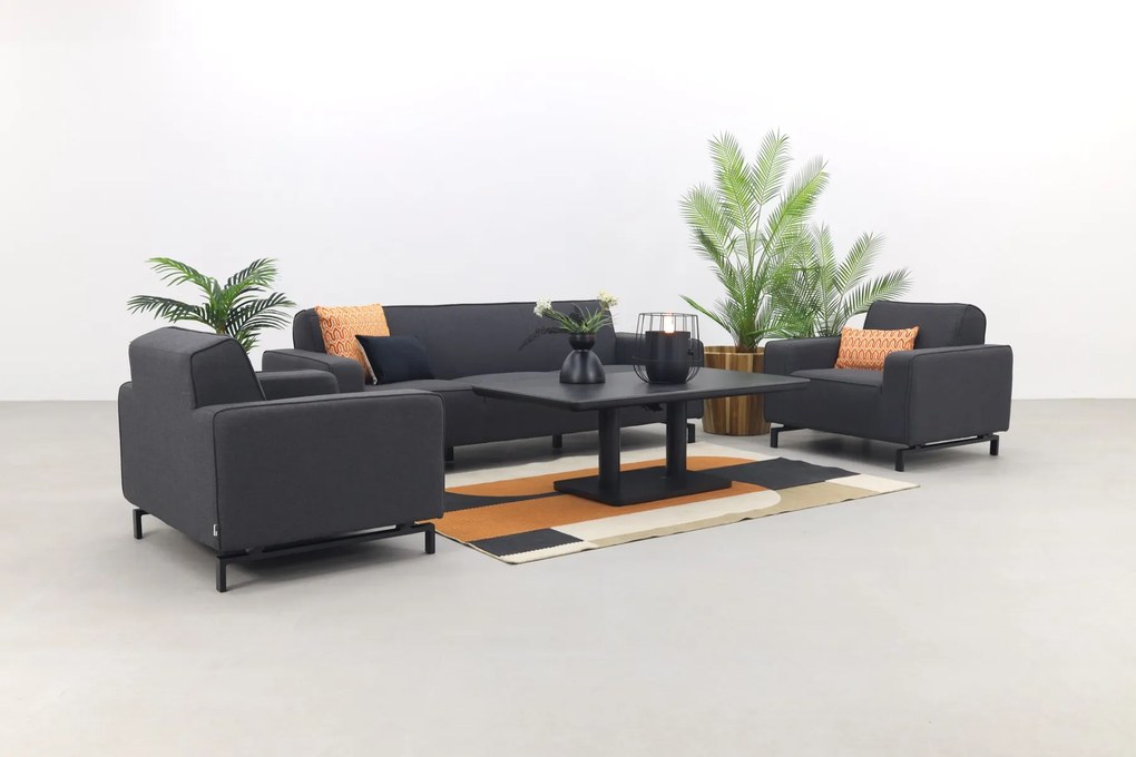 Boavista/Medina stoel-bank loungeset - Sooty - 4-delig verstelbaar