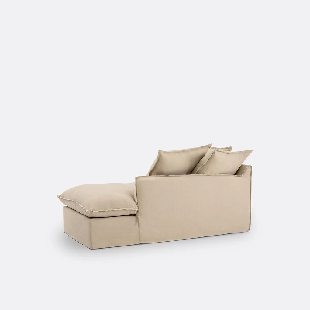 Longchair, afneembare hoezen, in dik linnen, Odna