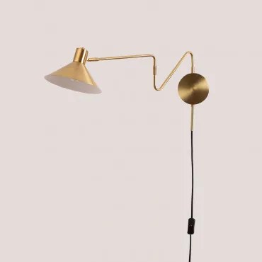 Verstelbare Metalen Wandlamp Van Ijzer Lizz Goud - Sklum