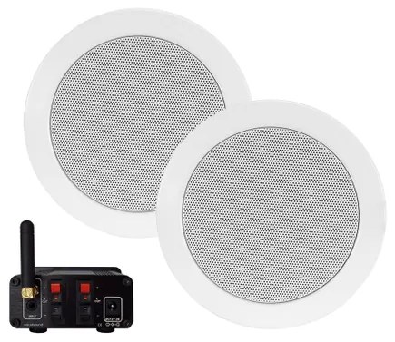 Aquasound Bluetooth Audio bluetooth audiosysteem - (35 watt / bt4.0 / auto-aux) - met twist speakerset (wit) - 230v/12v bmn35easy-tw