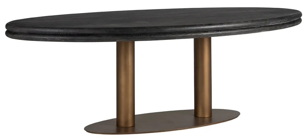 Eettafel Ovaal Messing Poot - 235 X 110cm.