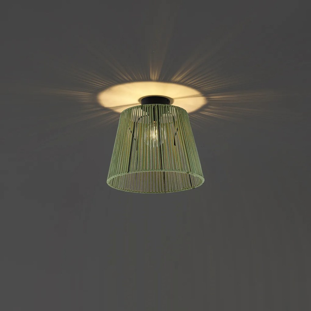 Japandi buiten plafondlamp met groen touw IP54 - Jayla
