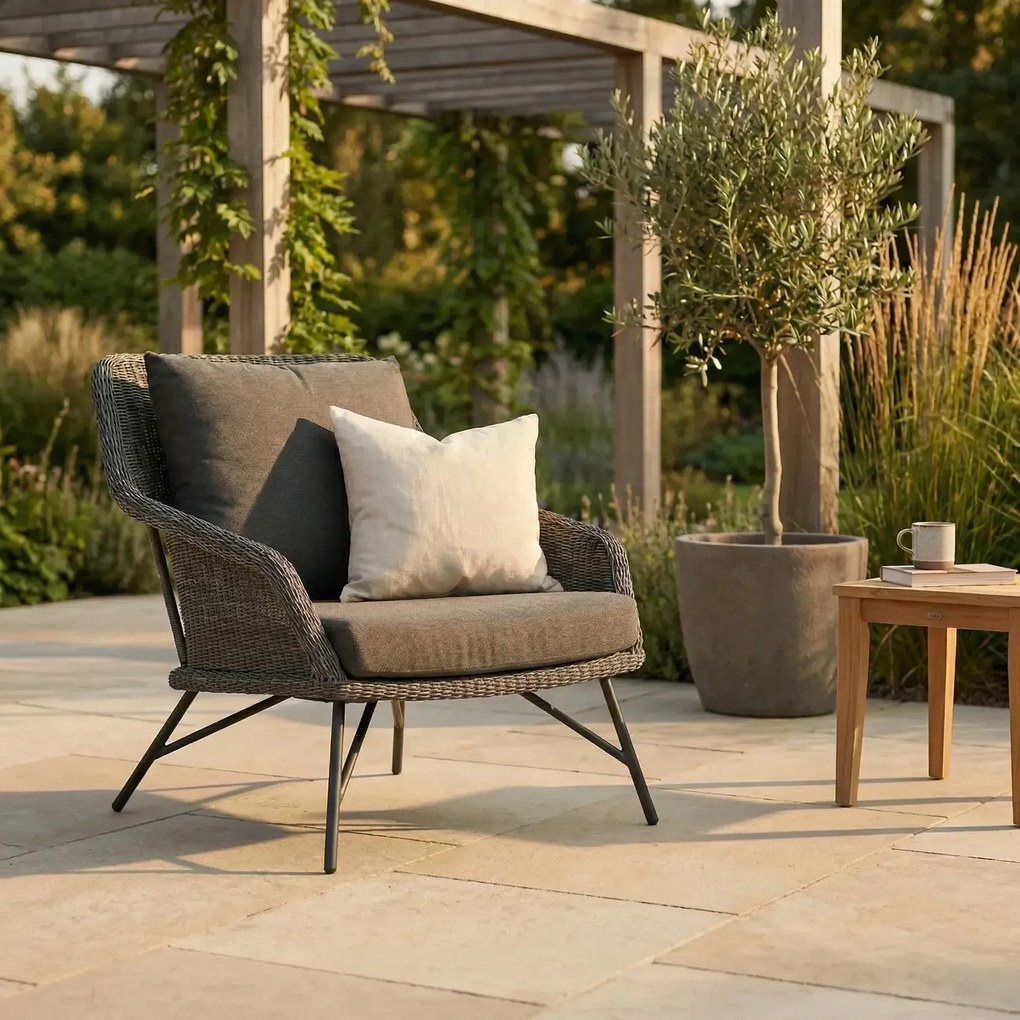 4 Seasons Outdoor Samoa loungestoel Loungestoel antraciet weerbestendig