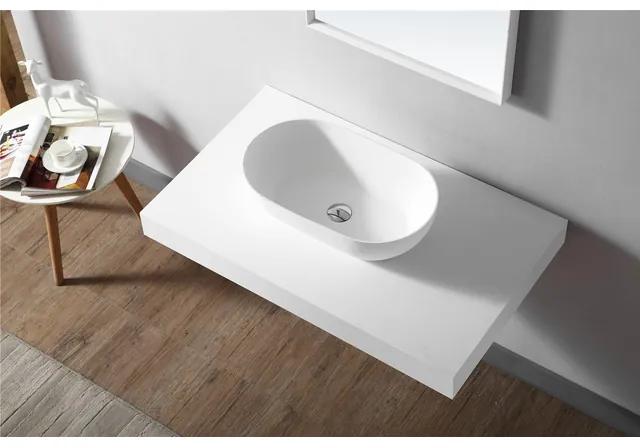 ZEZA Solid Waskom - 56x32x15.5cm - solid surface - mat wit XA-A78