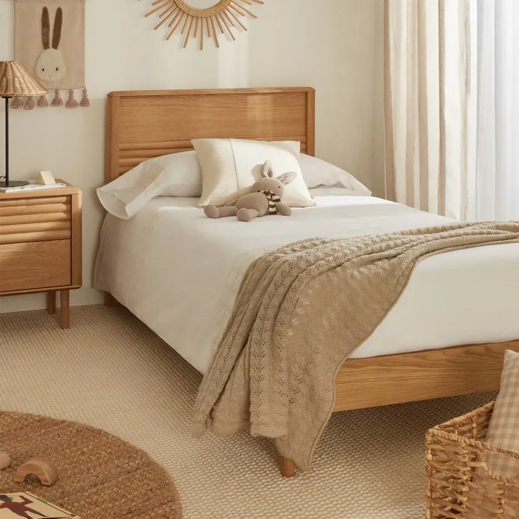 Kave Home Lenon Bedframe 90x200 Massief Eiken Hout