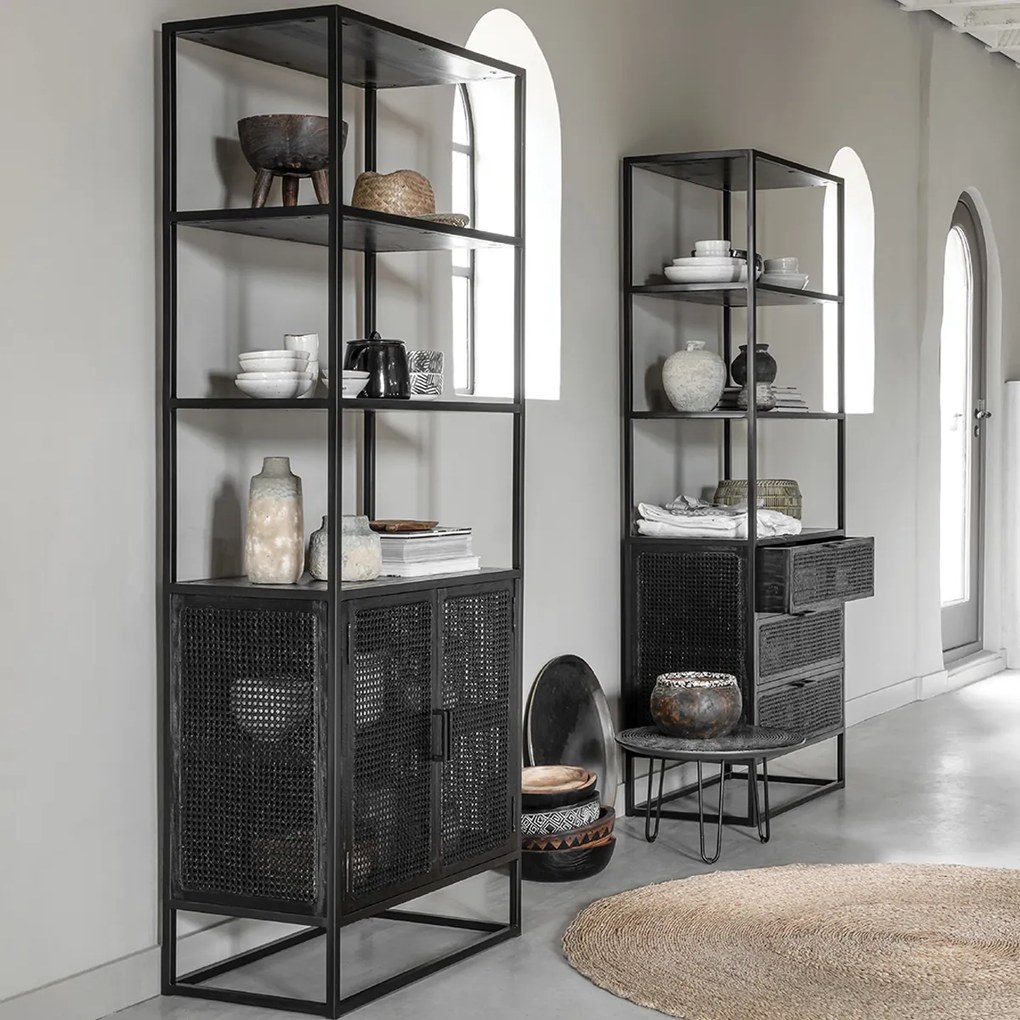 Must Living Spiderman Open Kast Met Lades Rotan - 75x40x190cm.