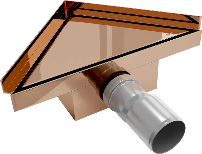 Mexen Flat-T M13 driehoekige vloerinzet 20 x 20 cm, roze goud - 1610320