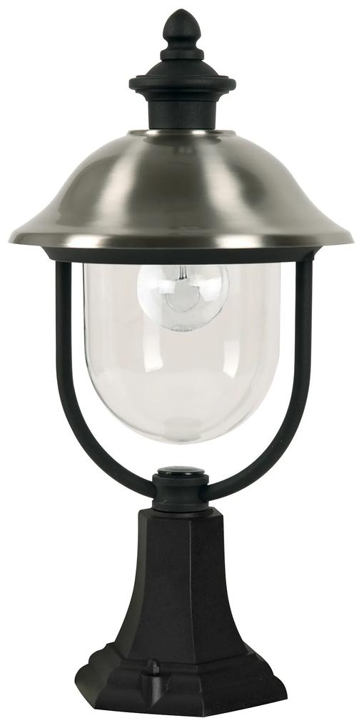 Tuinlamp Bologna sokkel Tuinverlichting Zwart / Zilver E27