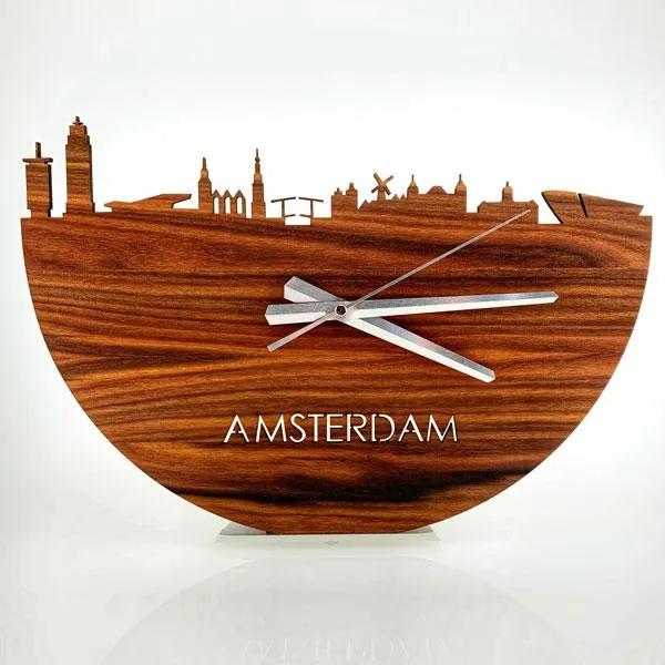 Skyline Klok Amsterdam Palissander - 40x27 cm