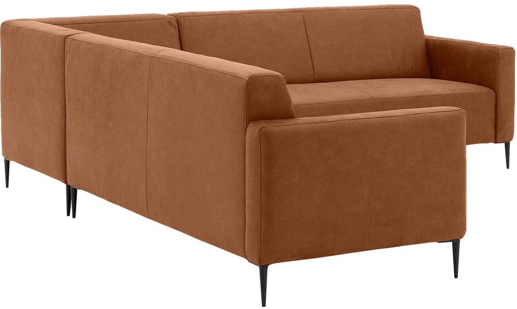 Goossens  Key West cognac, micro leer, 2,5-zits, modern design