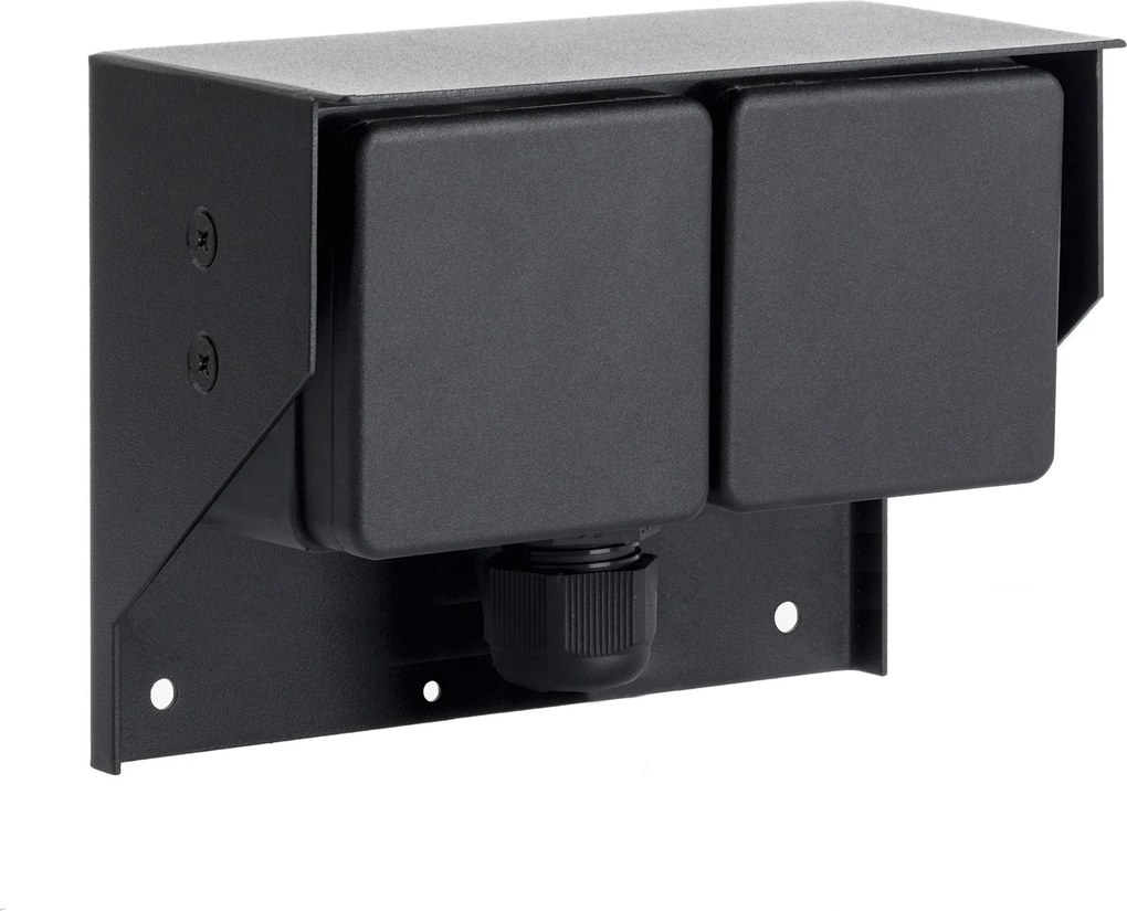 Buiten Wandstopcontact 2 Zwart