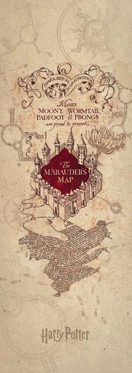 Kunstafdruk Harry Potter - Kaart van de Marauder, (64 x 180 cm)