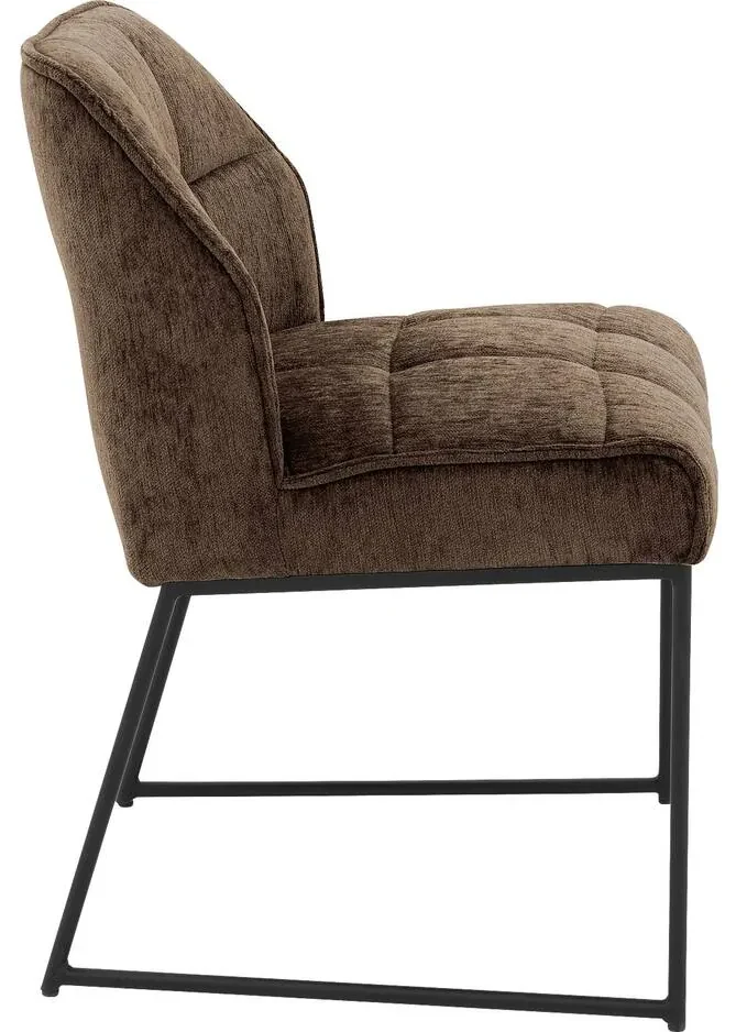 Goossens Eetkamerstoel Ronnie roze stof leuning, elegant chic