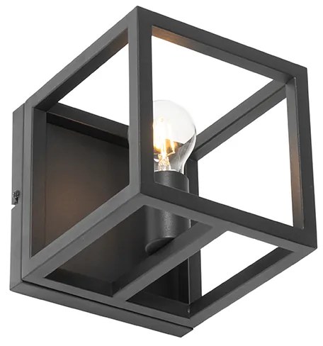 Industriële wandlamp zwart kubus - Cage