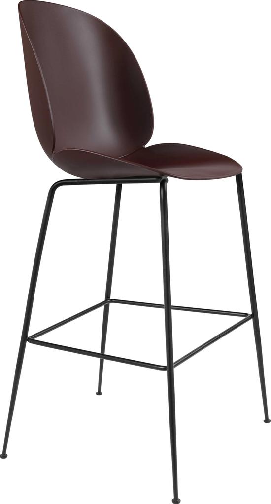 Gubi Beetle Chair barkruk 75cm met zwart onderstel darkpink