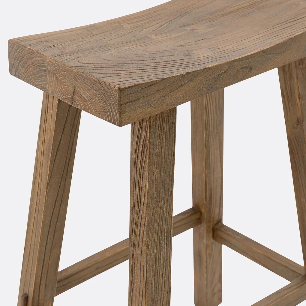Barkruk in iepenhout H65 cm, Asayo