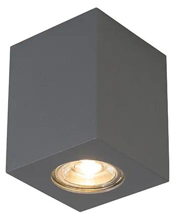 Design Spot / Opbouwspot / Plafondspot antraciet - Quba 2 Design, Modern GU10 kubus / vierkant Binnenverlichting Lamp