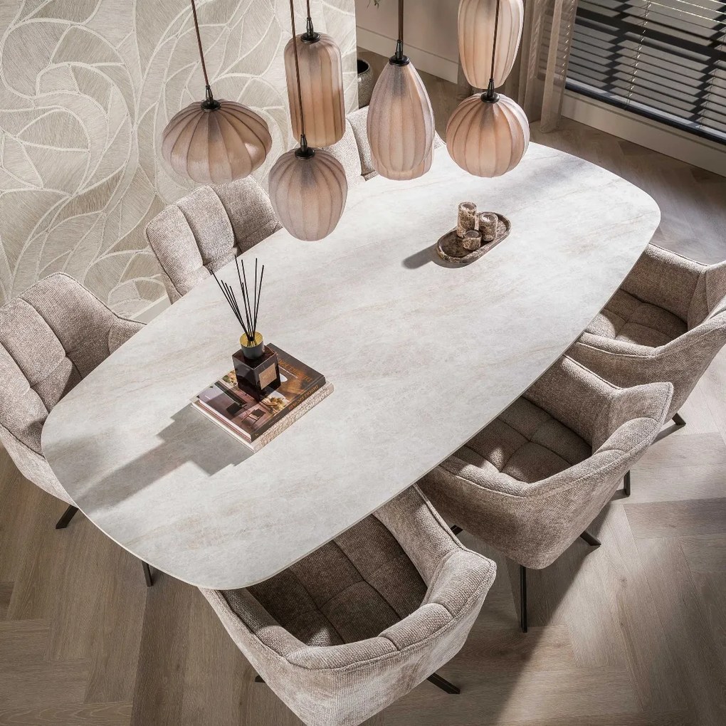 Deens Ovale Eettafel Keramiek - 215 X 105cm.