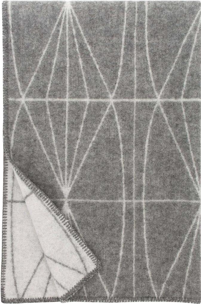 Plaid wol: grijs met witte lijnen