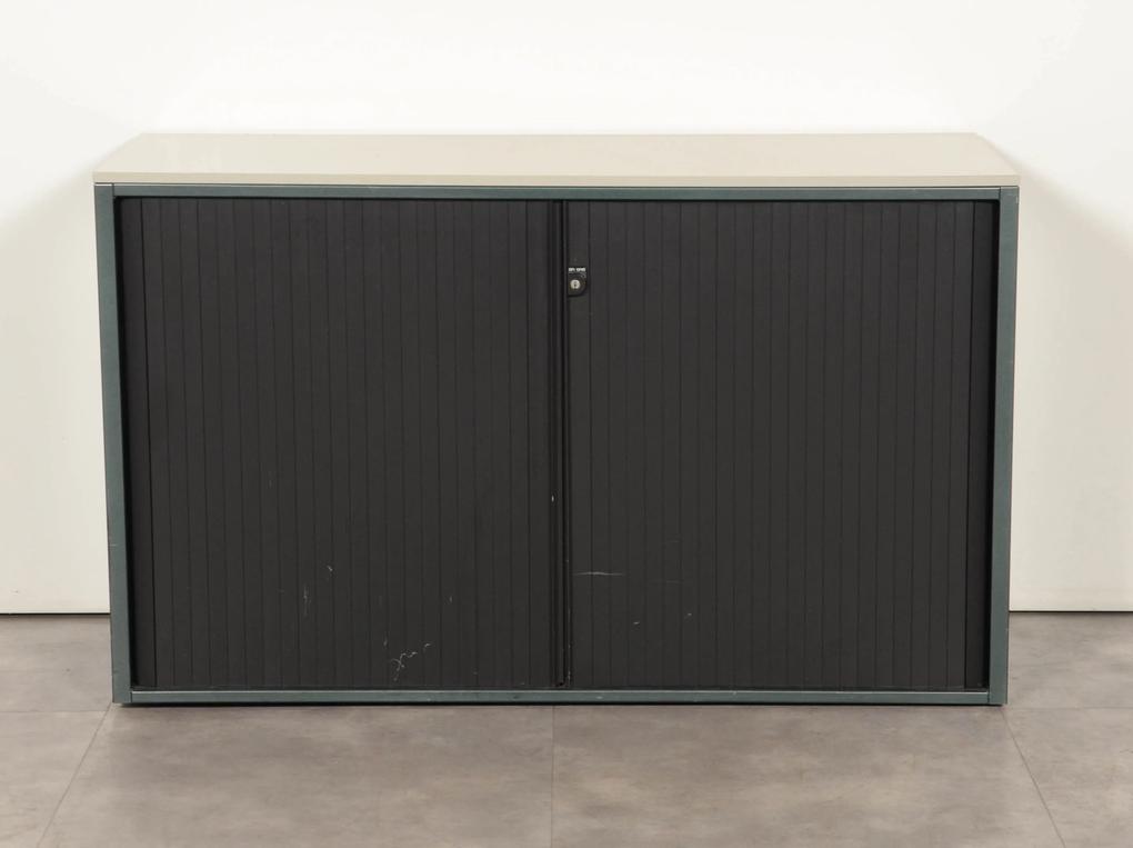 Roldeurkast, donker groen/zwart, 72 x 120 cm, incl. 1 legbord *ster 2*