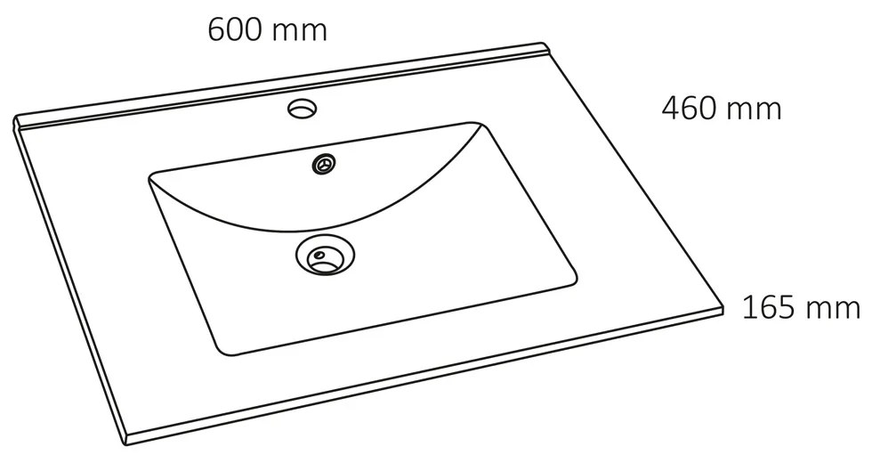 Differnz Providence wastafel keramiek 60 wit