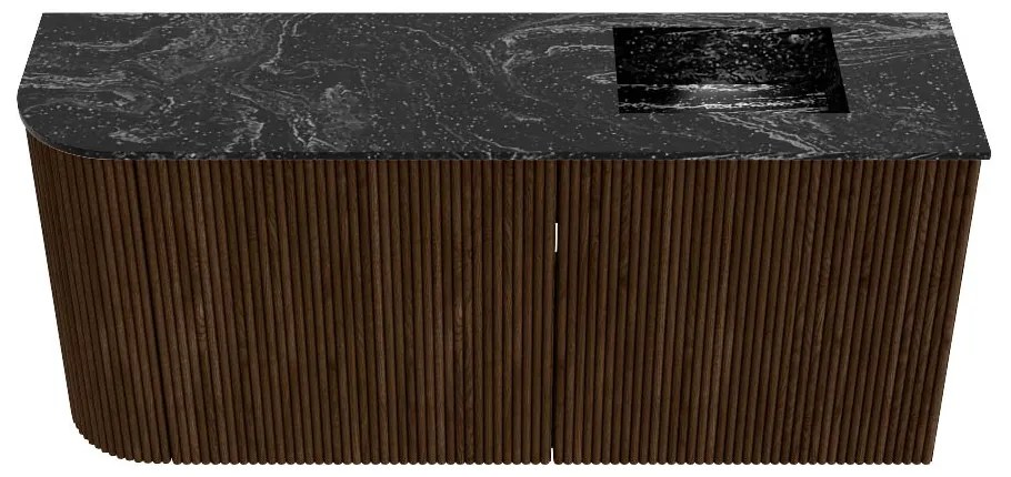 Mondiaz Joya DLux 90cm toiletmeubel ronding links walnut met wastafel faye rechts zonder kraangat lava