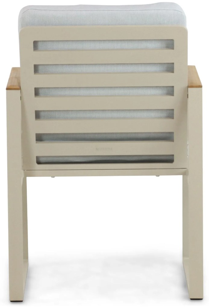 Tuinstoel Aluminium/Teak Taupe-naturel-bruin Lifestyle Garden Furniture Faro