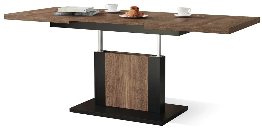 ORION bruin eiken / zwart, salontafel