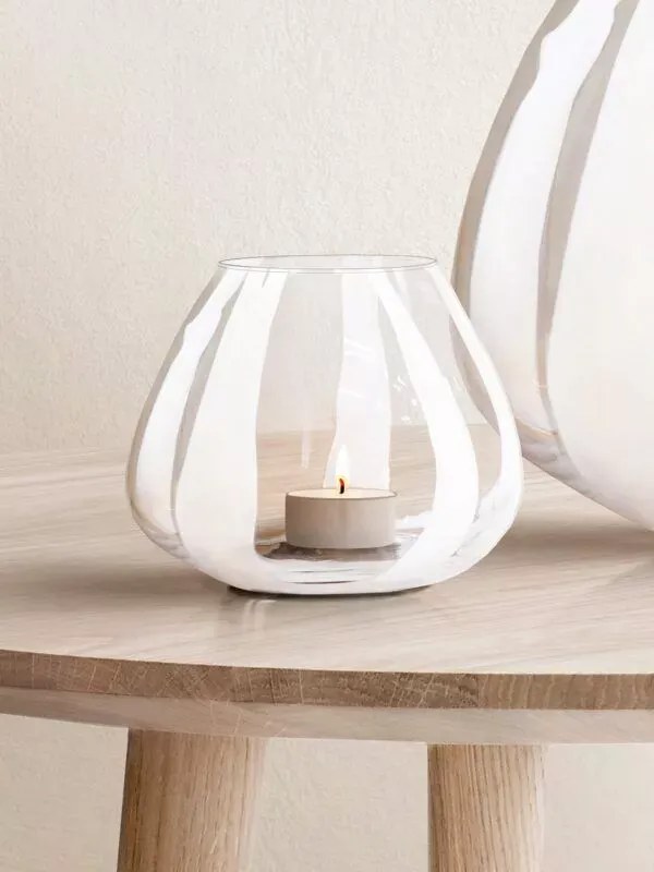 Waxinelichthouder glas – waxinelichthouder Paradizo, klein – waxinelichthouder wit