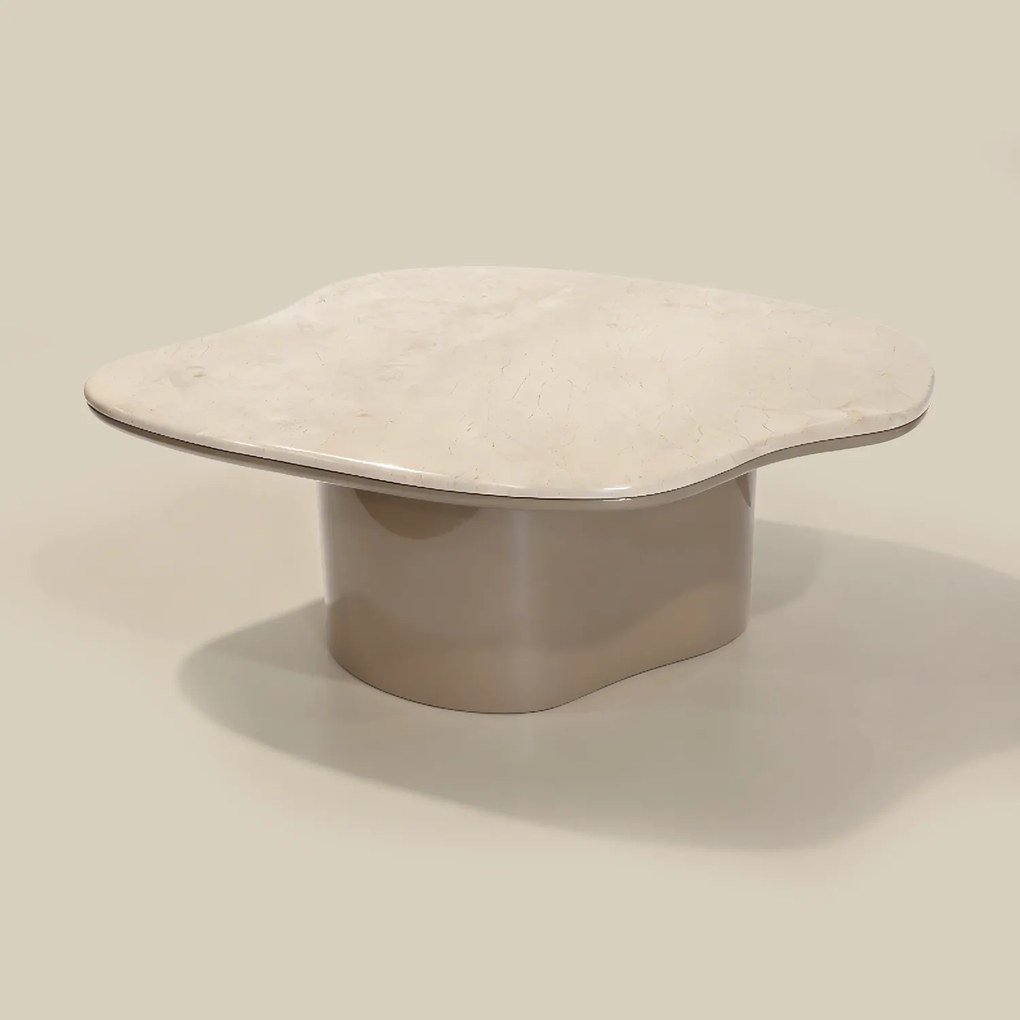 Salontafel Hoogglans Marmer Organisch - 100.5 X 79cm.