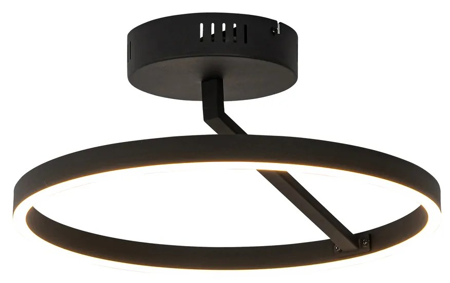 Design plafondlamp zwart incl. LED 3-staps dimbaar - Anello
