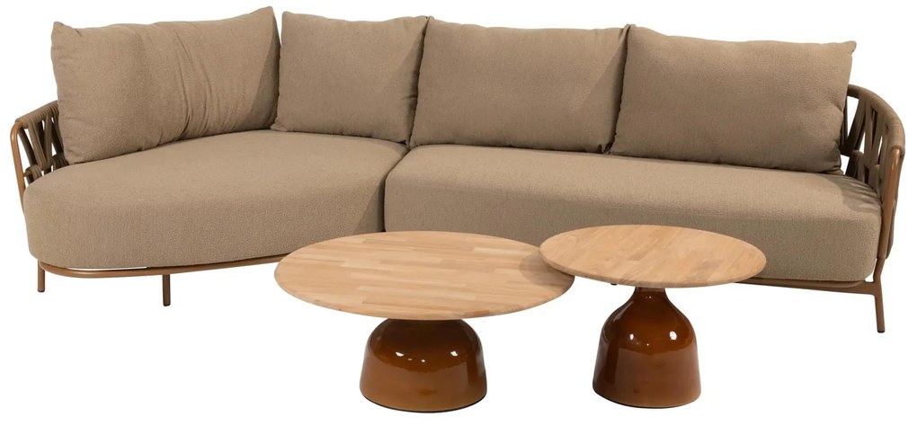 4 Seasons Outdoor Biarritz chaise loungebank amber Loungebank beige weerbestendig