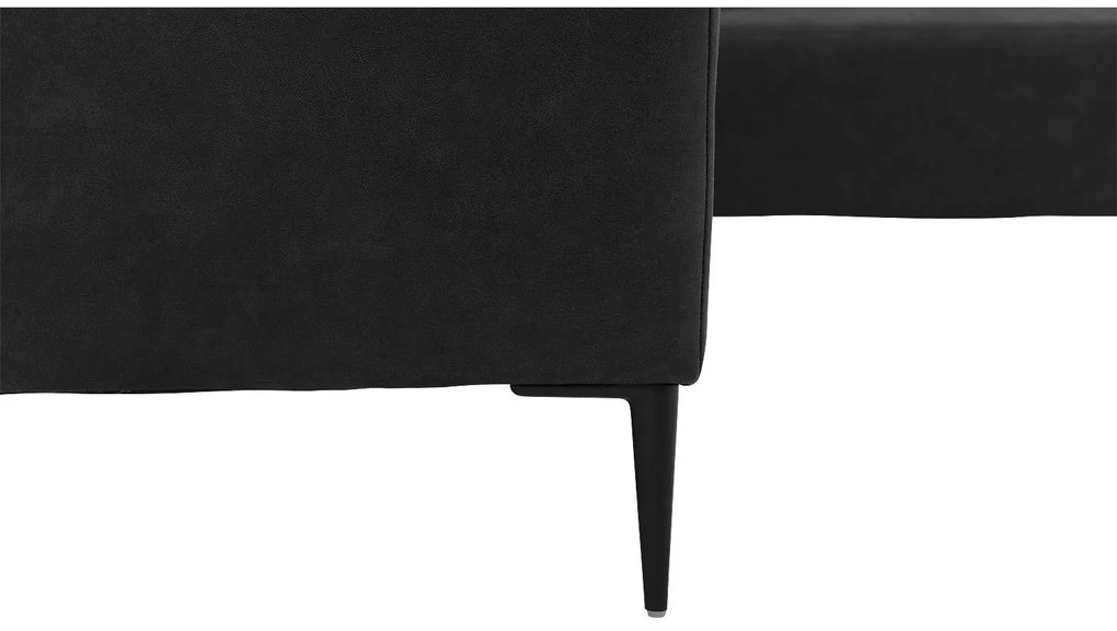 Goossens Key West antraciet, micro leer, 3-zits, modern design met ligelement links