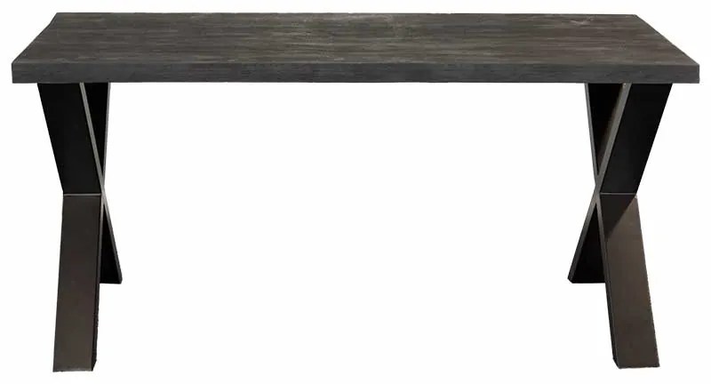 Eettafelblad massief Mango zwart - 160 x 90 x 78 cm - Bladdikte 5,6 cm