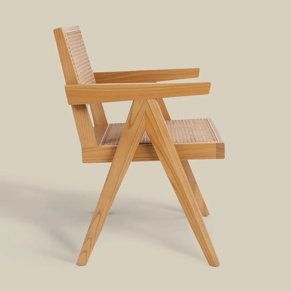 Rotan Stoel Met Armleuningen Naturel