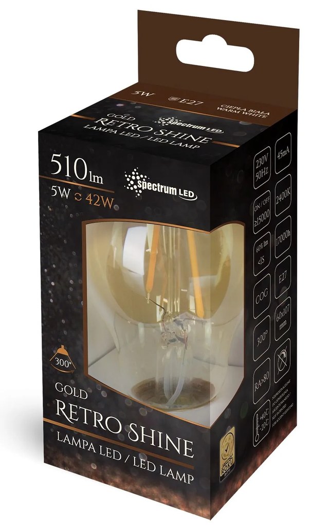 Warme LED lamp E-27 230V 5W Edison 14459